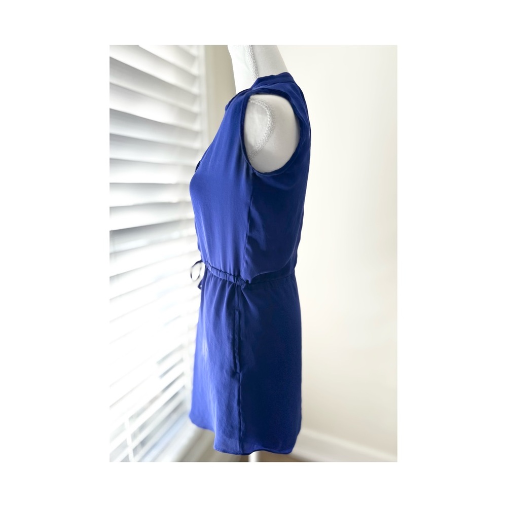 Babaton Blue Sleeveless Silk Dress - Picture 5 of 7